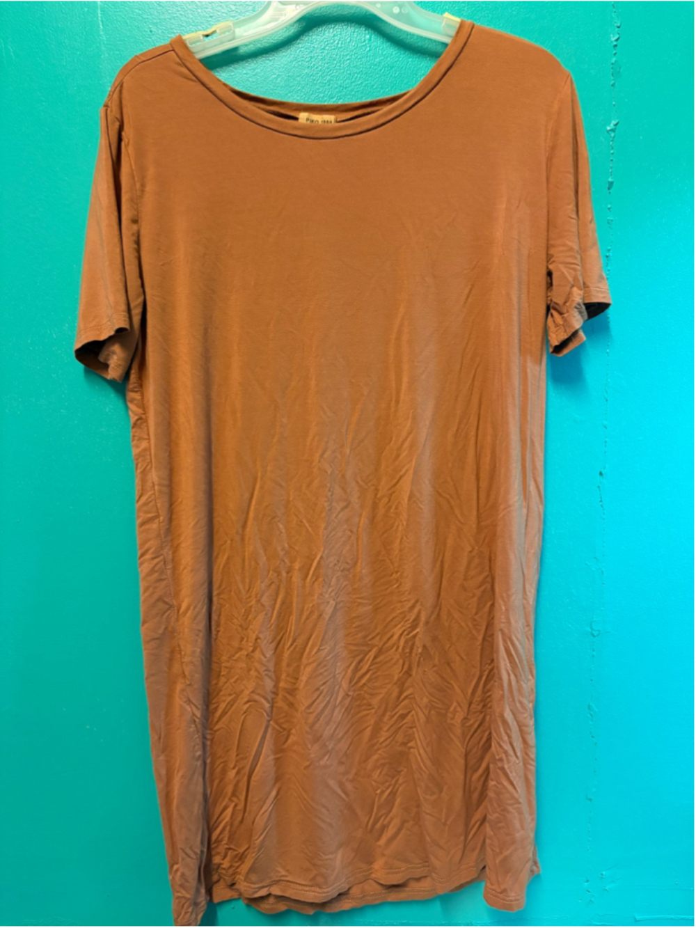 Women's Piko 1988 Short Sleeve Tunic Tee, Size L, Brown